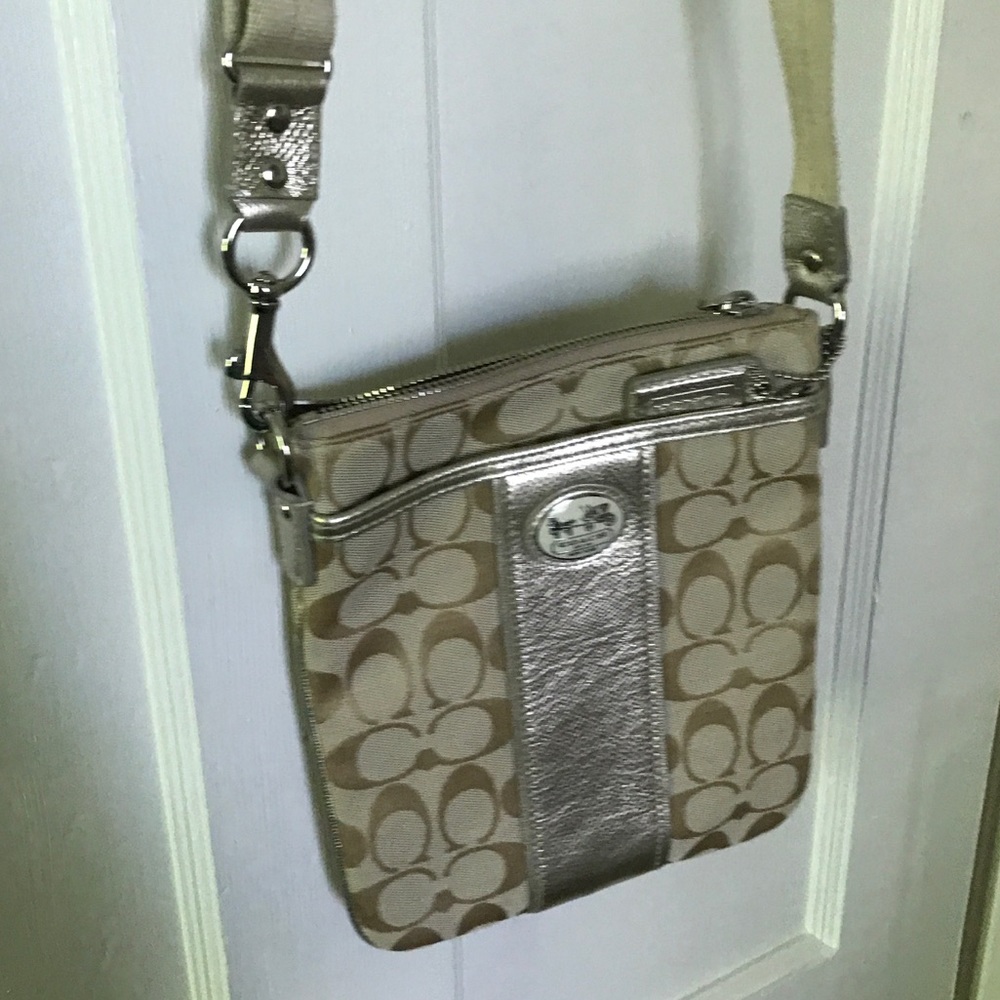 Coach Crossbody, cream and gold. New without tags